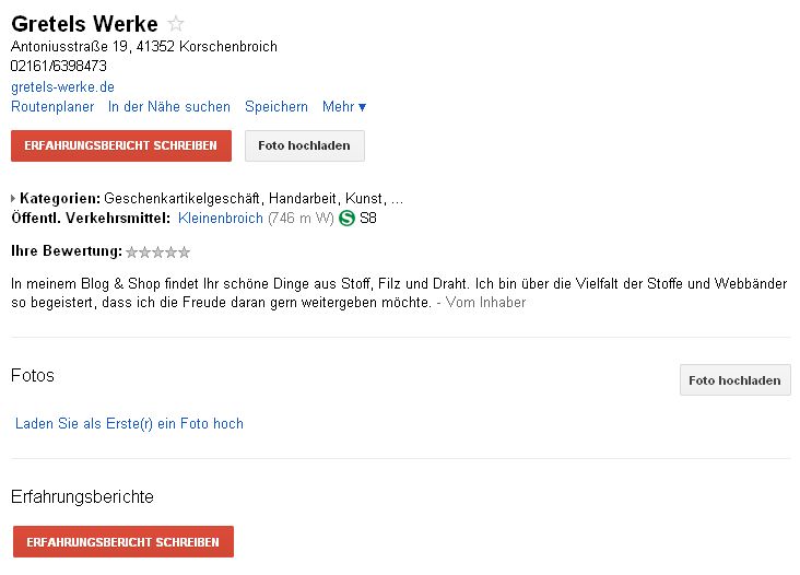 Google Places Gretels Werke