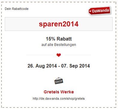 Gretels Werke Rabatt Rabattcode Code sparen2014