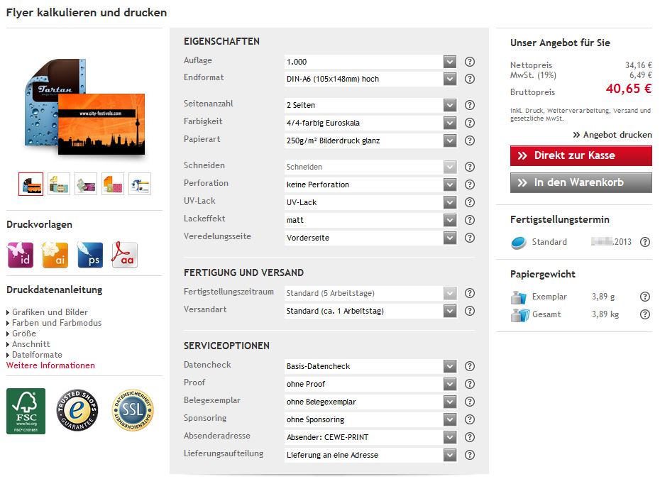 Online Flyer drucken - hochwertig, schnell & günstig  CEWE-PRINT Auftrag